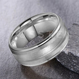 Tungsten Blank Core 3/4MM Groove Stepped Polished 10MM  Comfort Fit Rings and Wedding Bands for Men and Women