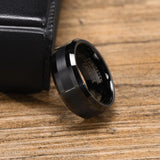 High Quality Black Silver Color Anti Scratch 8mm Tungsten Wedding Bands for Men - Simple Plain Male Wedding Rings