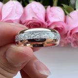Awesome Meteorite Inlay 6mm 8mm Tungsten Carbide Ring for Men Women - Engagement Wedding Band Fashion Jewelry