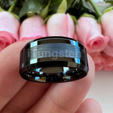 Popular Beveled Center Brushed and Polished 10mm Large Ring Men's Tungsten Engagement Comfortable Fit Ring