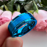 Trendy Jewelry Groove Polish Brush 8mm Classic Tungsten Engagement Wedding Band Forever Comfort Fit Ring Men Women