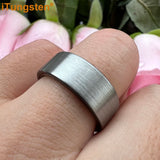 Classic Multiwidth Black Brushed FinishTungsten 6/8/10/12MM Flat Comfort Fit Wedding Band Ring for Men and Women