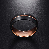 New Cool Charming Rose Gold Color 8mm Tungsten Carbide Rings - Men's Fashion Jewelry Wedding Band
