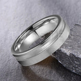 Customized Inlay, 1.5mm Offset Groove Pipe Cut Matte 6MM Gold/Silver Tone Tungsten Blank Core Comfort Fit Rings