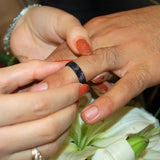 Fabulous New Arrival Popular 6/8mm Black Hammer Pattern Tungsten Carbide Brushed Ring Wedding Bands