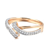 Elegant Geometric Design Full Bling 14K Filled Rose Gold AAA+ Zircon Diamonds Rings for Women Wedding Party Jewelry