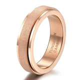 Charming Rose Gold  and Blue Color Tungsten Rainbow Pride Trendy Colorful Rings - Couples Wedding Engagement Rings