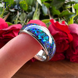 Very Beautiful Domed Polished Bright Opal 8mm Men Women Tungsten Comfort Fit Engagement Wedding Band