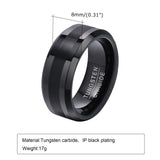 High Quality Black Silver Color Anti Scratch 8mm Tungsten Wedding Bands for Men - Simple Plain Male Wedding Rings