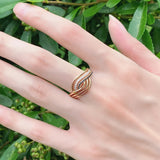 Superb Fashion Geometry 14K Rolled Rose Gold AAA Black Zircon Diamonds Rings for Women - Vintage Daily Fine Jewelry