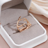 New Arrival Luxury Open Unisex Rolled Rose Gold of 14-Karat Purity Women Party Fine Jewelry Rings