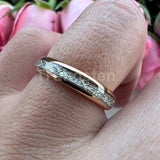 Bright Meteorite Inlay 4mm Popular Women Engagement Wedding Band Tungsten Carbide Comfort Fit Ring