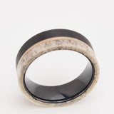Matte Brushed Deer Antler Inlay 8mm Tungsten Carbide Comfort Fit Wedding Rings For Men Engagement Bands Jewelry