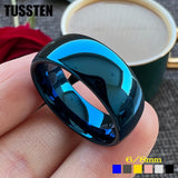 Amazing Domed Polished Finish Gold/Siver/Black Tone 6/8MM Tungsten Carbide Men Women Comfortable Fit Wedding Bands