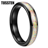 High Quality Pink Color Opal 4MM Nice Women Tungsten Comfort Fit Engagement Wedding Band - Trendy Jewelry