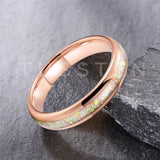 High Quality Pink Color Opal 4MM Nice Women Tungsten Comfort Fit Engagement Wedding Band - Trendy Jewelry