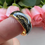 Polished Shiny Domed Sandblast Foil Inlay 8mm Tungsten Carbide Comfort Fit Wedding Bands Men/Women Fashion Jewelry