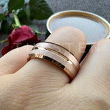 Sandblasted Finish 14K Gold Plated  6/8MM Tungsten Comfort Fit Ring for Men Women - Fashion Engagement Wedding Band