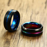 Classic Black 8mm Matte Surface Tungsten Carbide Men RingS Wedding Bands - Alliance Anniversary Gift Comfort Wear