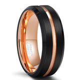 Excellent Black With Gold Color Brushed Tungsten Carbide Ring For Men 6/8mm Wedding Bands Male Engagement Rings