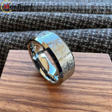 Laser Carved Complex Cross Pattern Dome Polished 6/8mm Comfortable Fit Wedding Tungsten Ring