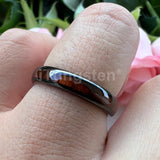 Dark Wood Inlay Domed Polished 8mm 6mm 4mm Men Women Tungsten  Comfort Fit Wedding Band Fashion Jewelry Ring