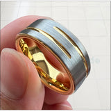Amazing Flat Brushed Finish 8mm 2 GrooveTungsten Carbide Wedding Engagement Comfort Fit Ring/Band For Men Women