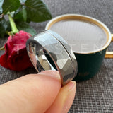 Gold Hammered Offset Line 8MM Tungsten Carbide Comfort Fit Ring for Men Women - Fashion Engagement Wedding Band