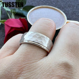 Stepped Finish Great Workmanship 6/8MM Men Women Hammer Ring Stylish Tungsten Comfort Fit Wedding Band