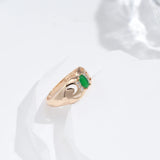 Luxury Hollow Texture Geometric 14K Filled Rose Gold Green White AAA Zircon Crystals Wedding Party Jewelry Rings