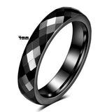 Black Rose Gold  Faceted Edge Dome Polished 4MM/6MM Tungsten Carbide Wedding Bands Couple Rings for Women and Men