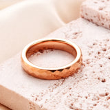 Black Rose Gold  Faceted Edge Dome Polished 4MM/6MM Tungsten Carbide Wedding Bands Couple Rings for Women and Men