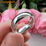 Shiny Polished White Tungsten Couple Ring 2/3/4/5/6/7/8/10mm Nice Comfort Fit Engagement Wedding Bands for Men Women