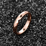 Stunning 4mm Width Hammered Finish Rose Gold Color Tungsten Carbide Comfort Fit  Ring - Wedding Band for Women