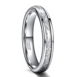 New Luxury Silver Thread Tangle Inlay 4/6/8mm Silver Color Polished Tungsten Carbide Rings Wedding Bands
