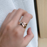 Luxury Design Single Row Glossy Rolled 14K Rose Gold AAA Zircon Diamonds Rings For Women, Elegant Wedding Jewelry