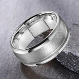 Classic Marvelous Groove Domed Polished 10mm Tungsten Blank Core with 6mm Comfort Fit Rings