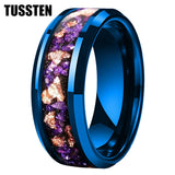 Amethyst Gold Stone in the Middle Groove 6/8MM Men's and Women's Comfort Fit Engagement Wedding Rings and Bands