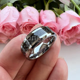 Outstanding Black Carbon Fiber Inlay 8mm Blue Tungsten Men Women Rings Comfort Fit Engagement Wedding Bands