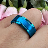Trendy Jewelry Groove Polish Brush 8mm Classic Tungsten Engagement Wedding Band Forever Comfort Fit Ring Men Women