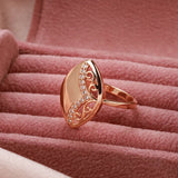Luxury Smooth 14K Filled Rose Gold Minimalist Hollow Micro Set AAA Zircon Diamonds Women's Rings Fine Jewelry