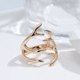 New Arrival Luxury Open Unisex Rolled Rose Gold of 14-Karat Purity Women Party Fine Jewelry Rings
