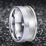 Classic Marvelous Groove Domed Polished 10mm Tungsten Blank Core with 6mm Comfort Fit Rings