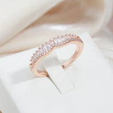 Luxury AAA+ Zircon Diamonds Full Paved Rings For Women 14K Filled Rose Gold Vintage Daily Quality Jewelry