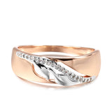 Stunning 14K Filled Rose Gold And Silver Tone Two Color AAA Zircon Diamonds Setting Luxury Rings - Fashion Jewelry