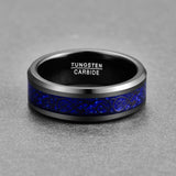 Black 8mm Blue Dragon Tungsten Carbide Soul Mate Ring for Men Wedding Jewelry - Best Gift for Men