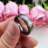Popular Multicolor 6mm 8mm Men Women Tungsten Hammer Ring Comfort Fit Weddding Band