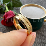 Sandblasted Finish 14K Gold Plated  6/8MM Tungsten Comfort Fit Ring for Men Women - Fashion Engagement Wedding Band
