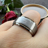 Classic Stepped Beveled Great Workmanship Big 10MM Mens Tungsten Wedding Bands Ideal  Fathers' Day Gift Jewelry