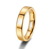 Luxury Gold Color Polished Classic 2mm/4mm Thin Tungsten Carbide Women Men's Rings Simple Round Wedding Bands